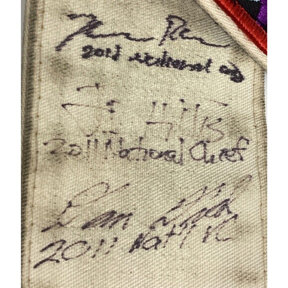 Cloth Brotherhood Order Of The Arrow Signed By 2011 Chief And Vice Chief - Picture 3 of 4